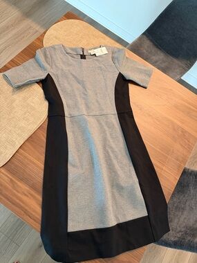 Women's Grey and Black Colorblock Dress